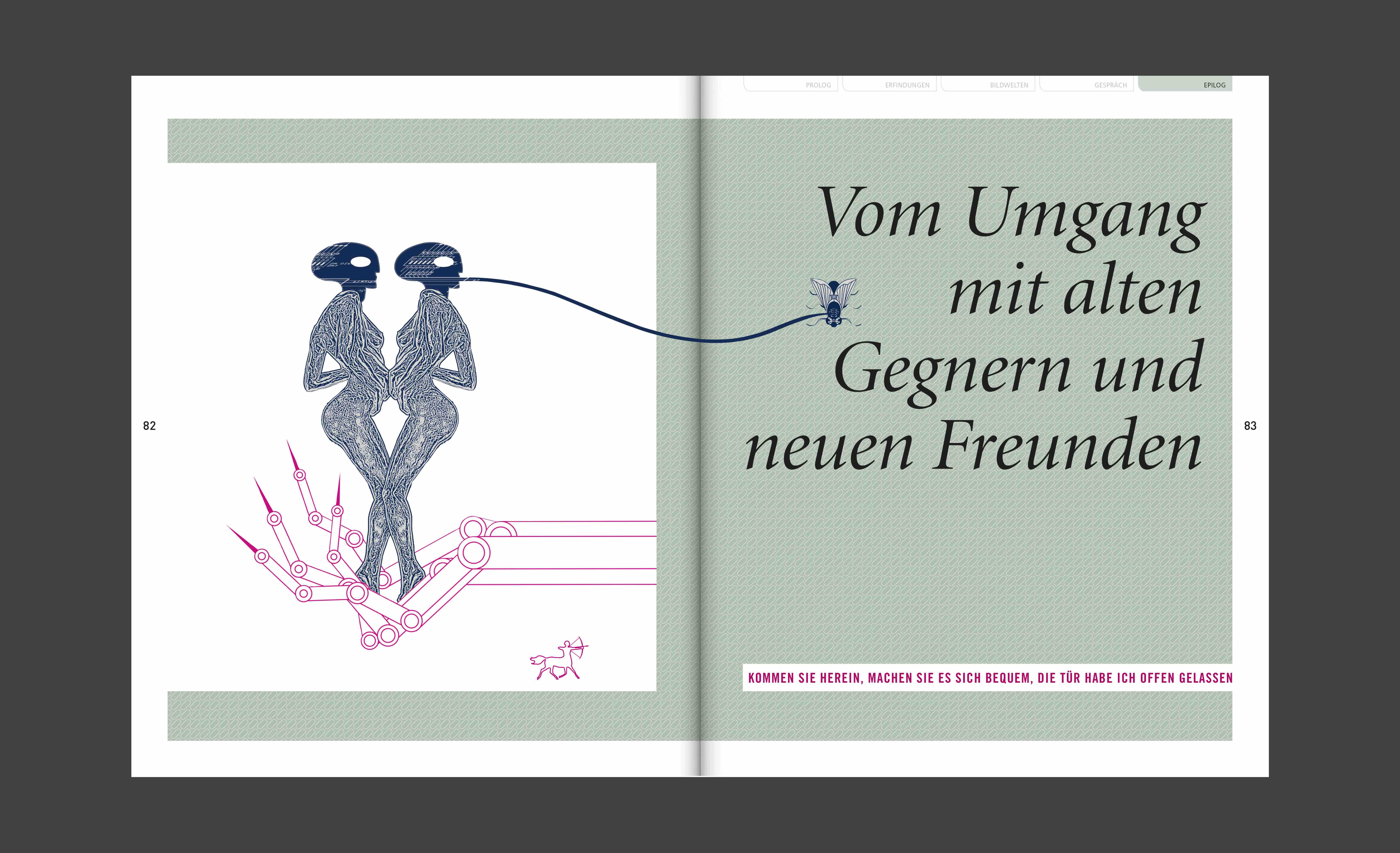 Digital-Collage Alien in Maschinenhand