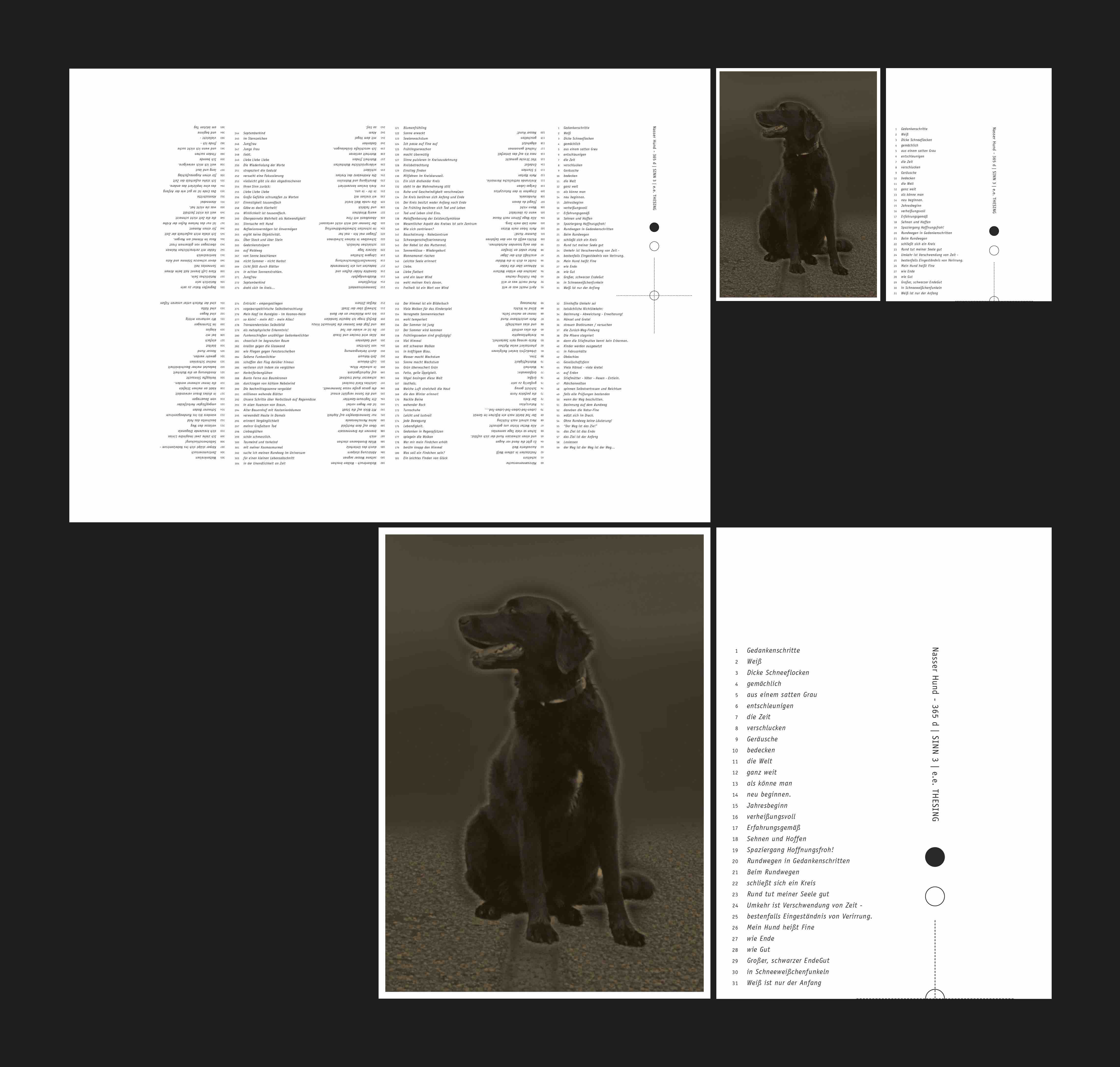 Kunst Lyrik typografische Gestaltung und Bild mit Hund